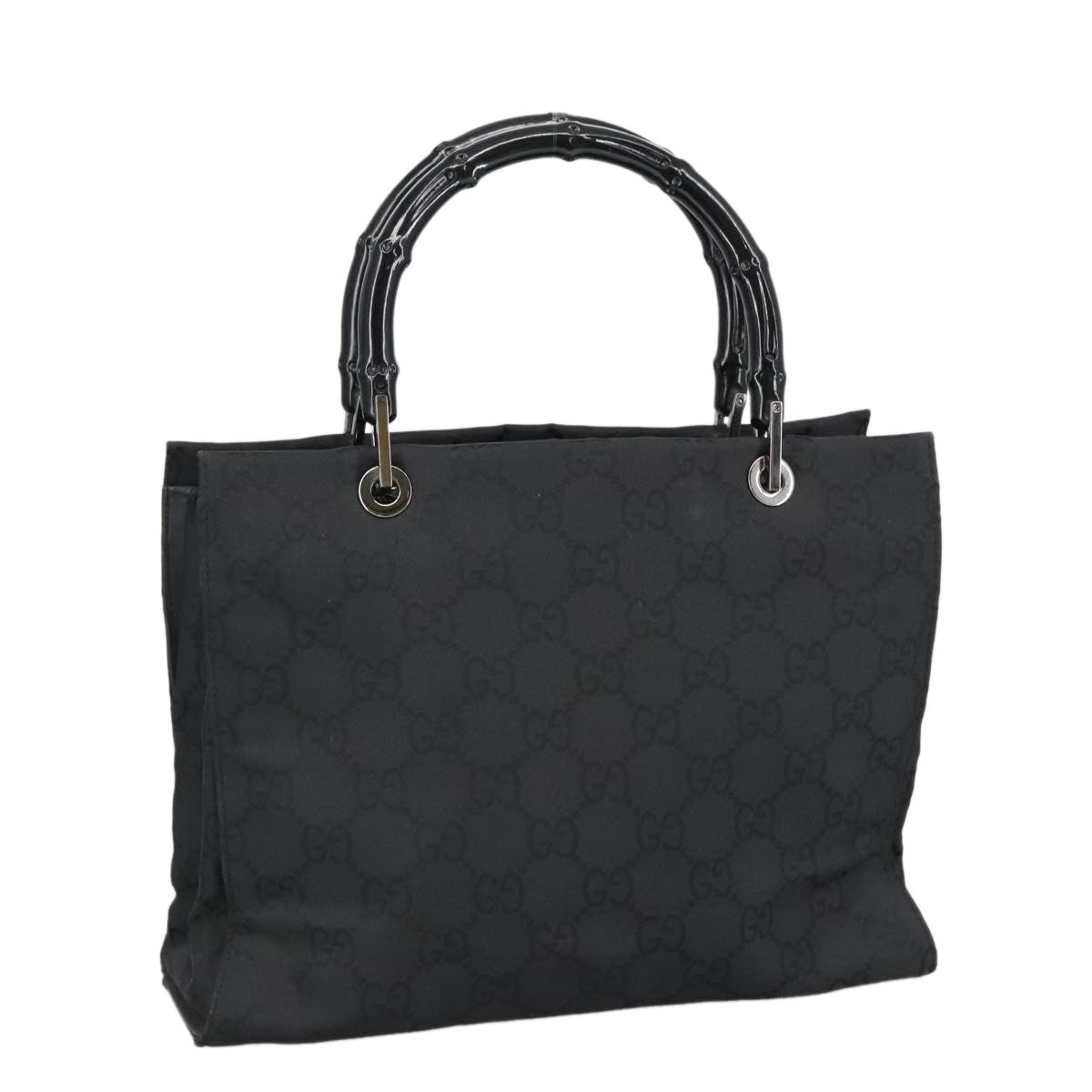 Gucci Vintage Bamboo Handle Tote GG Nylon Medium - image 1