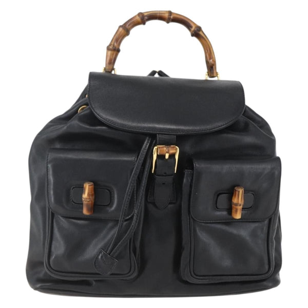 Gucci Vintage Bamboo Backpack Leather - image 1