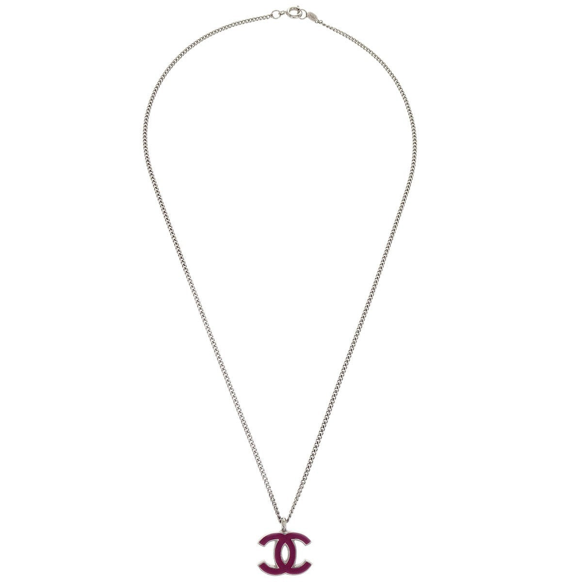 Chanel CC Logo Pendant Necklace Metal - image 1