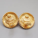 Chanel Vintage Round Chain Clip-On Earrings Metal with Faux Pearl - image 2