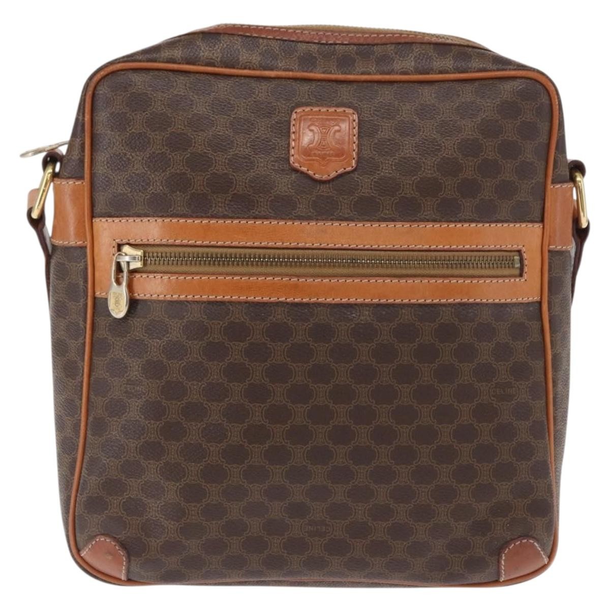 Celine Vintage Macadam Shoulder Bag Canvas and Leather - image 1