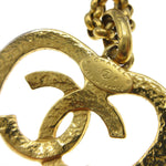 Chanel CC Heart Pendant Necklace Metal - image 4