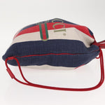 Gucci Logo Drawstring Backpack Striped Canvas Large - image 3