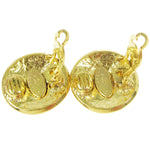 Chanel Vintage Round CC Clip-On Earrings Metal - image 4