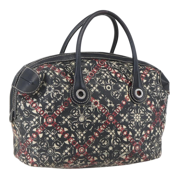 Chanel Optic Coco Bowler Bag Printed Coated Canvas with Caviar Medium - image 1