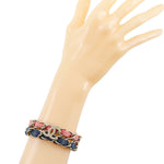 Chanel Coco mark chain 2 bracelet Metal and denim - image 5