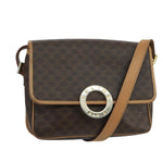 Celine Vintage Macadam Circle Logo Shoulder Bag Canvas and Leather - image 1