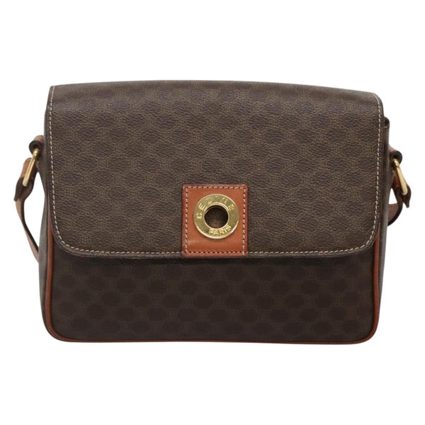 Celine Vintage Macadam Shoulder Bag Canvas and Leather - image 1