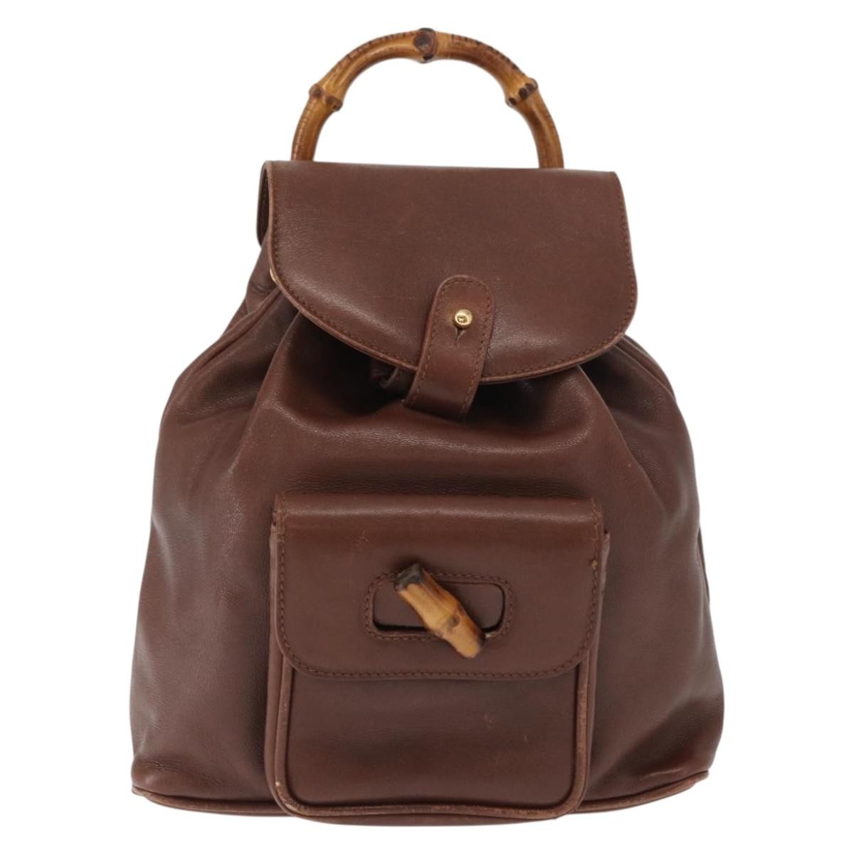 Gucci Vintage Bamboo Backpack Leather Mini - image 1