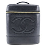 Chanel Vintage Timeless Cosmetic Case Caviar Tall - image 1