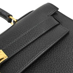 Hermes Kelly Handbag Black Ardennes with Gold Hardware 32 - image 14