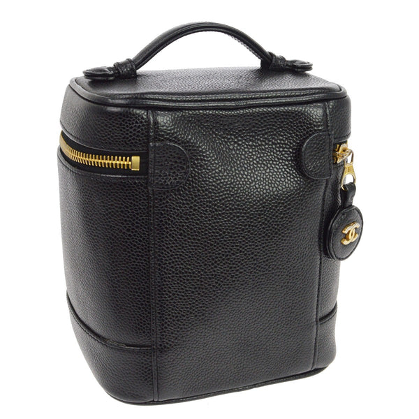 Chanel Vintage Timeless Cosmetic Case Caviar Tall