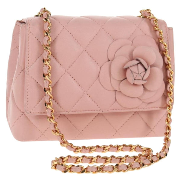 Chanel Vintage Camellia Flap Bag Quilted Lambskin Micro - image 1