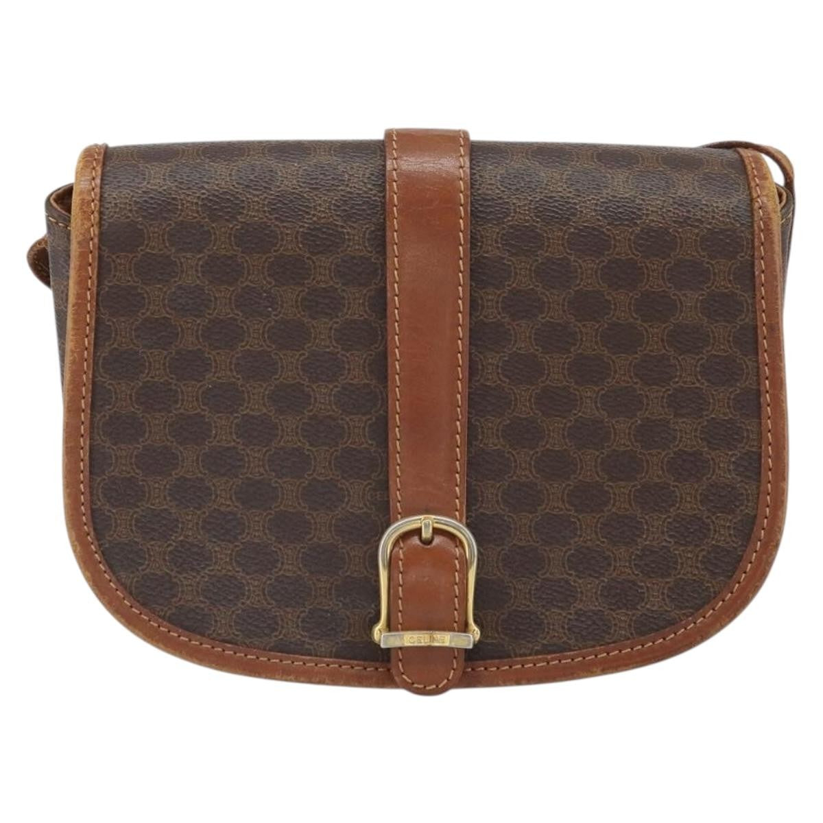 Celine Vintage Macadam Shoulder Bag Canvas and Leather - image 1