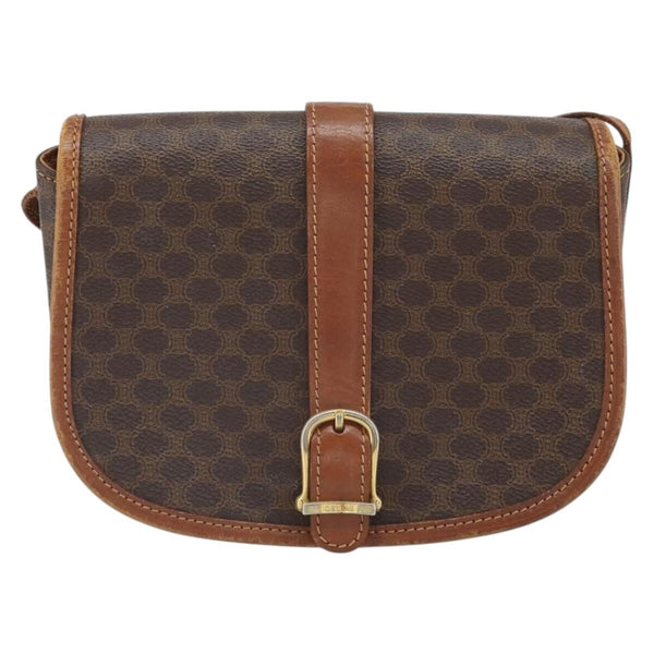 Celine Vintage Macadam Shoulder Bag Canvas and Leather - image 1