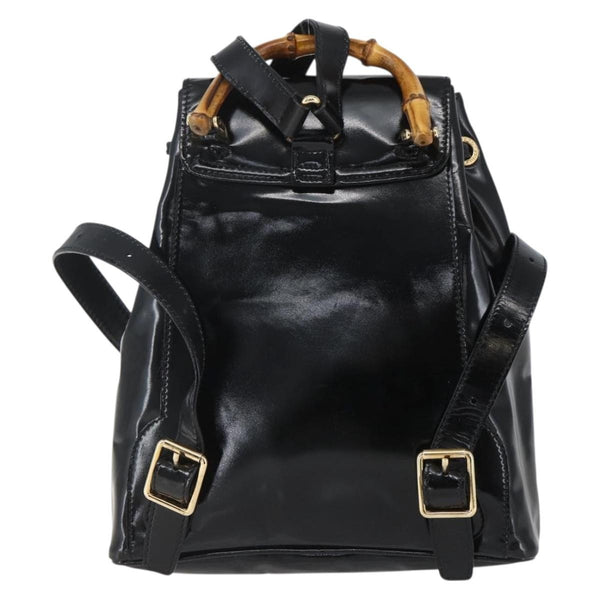 Gucci Vintage Bamboo Backpack Patent Mini