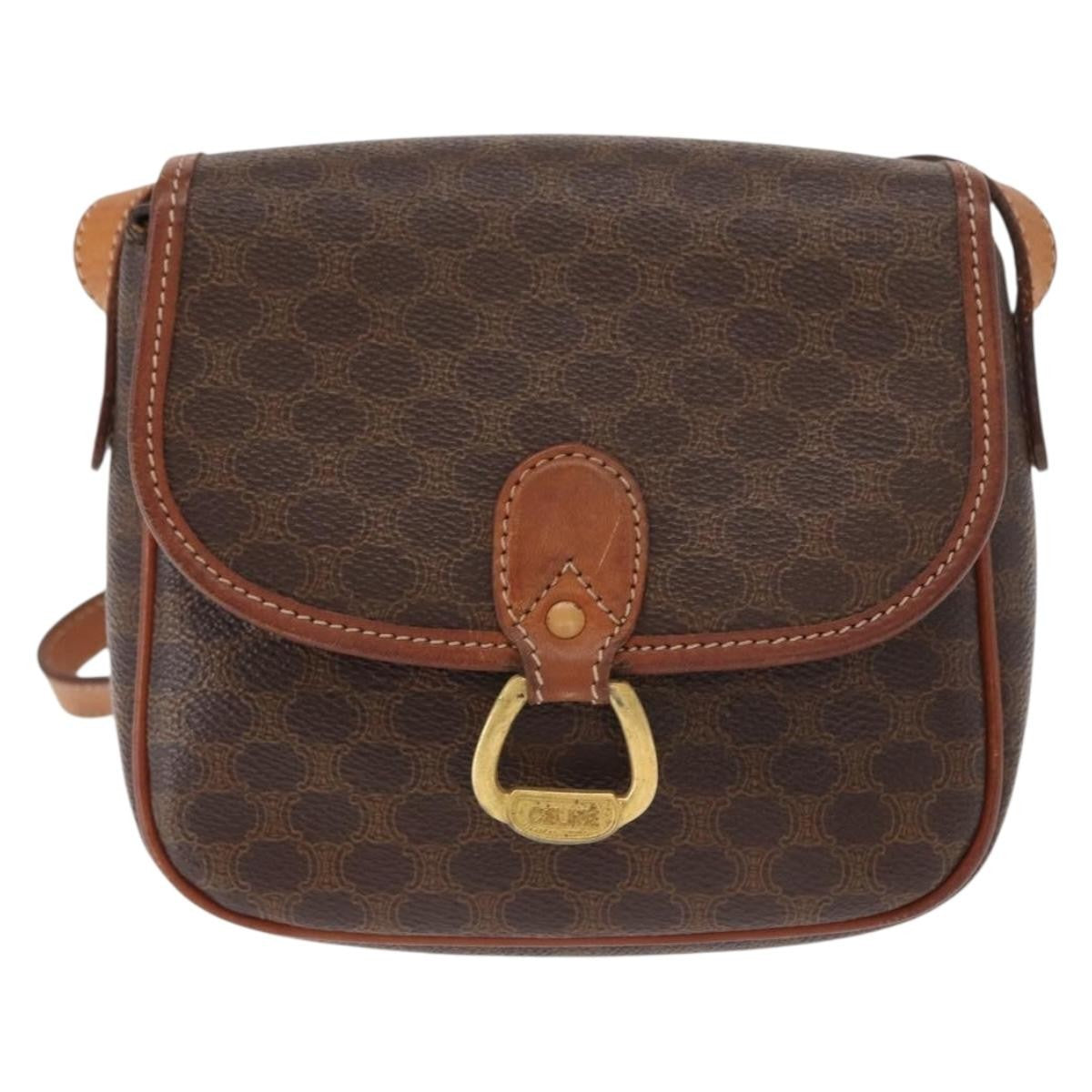 Celine Vintage Macadam Shoulder Bag Canvas and Leather - image 1