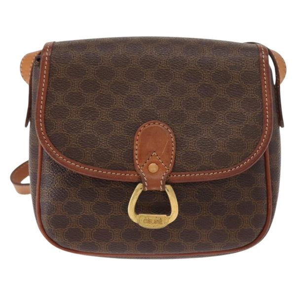 Celine Vintage Macadam Shoulder Bag Canvas and Leather - image 1