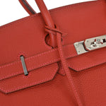 Hermes Birkin Handbag Red Togo with Palladium Hardware 35 - image 11
