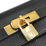 Hermes Kelly Handbag Black Ardennes with Gold Hardware 32 - image 10