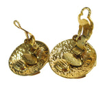 Chanel Vintage CC Round Clip-On Earrings Metal Small - image 3