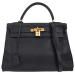 Hermes Kelly Handbag Blue Courchevel with Gold Hardware 32 - image 1