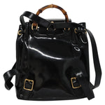 Gucci Vintage Bamboo Backpack Patent Mini - image 2