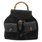 Gucci Vintage Bamboo Backpack Suede and Leather - image 1