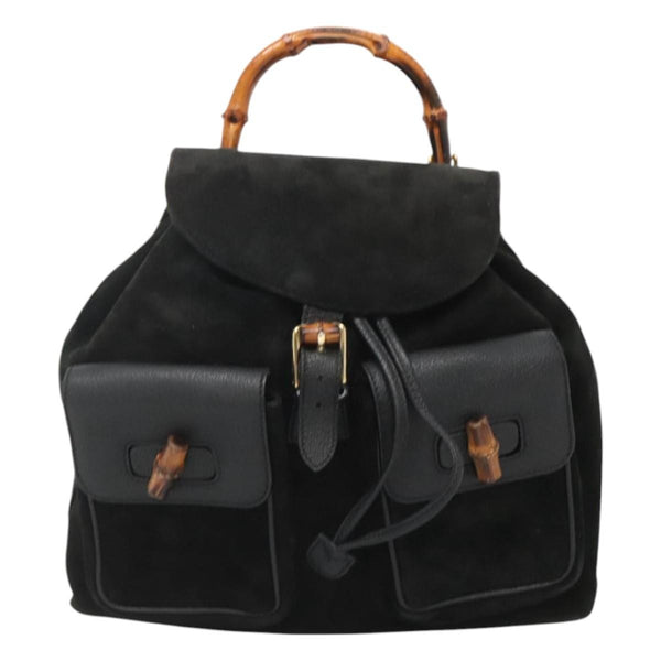 Gucci Vintage Bamboo Backpack Suede and Leather - image 1