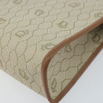 Christian Dior Vintage Honeycomb Zip Pouch Canvas and Leather - image 10