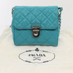 Prada Pushlock Chain Flap Bag Quilted Tessuto Mini - image 15