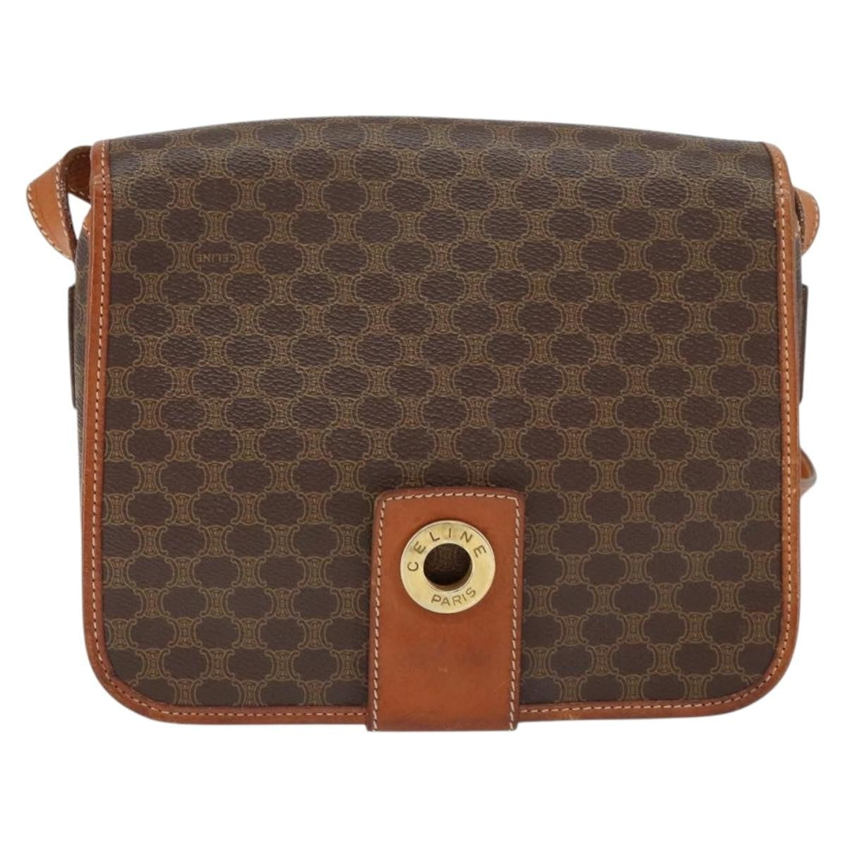 Celine Vintage Macadam Shoulder Bag Canvas and Leather - image 1