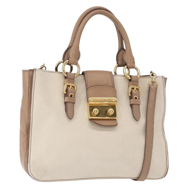 Miu Miu Madras Convertible Lock Tote Leather Medium - image 1