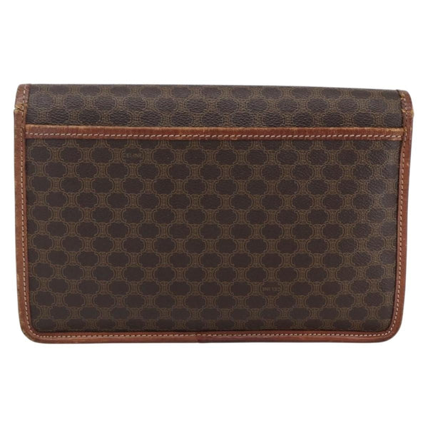 Celine Circle Logo Macadam Pouch Canvas and Leather
