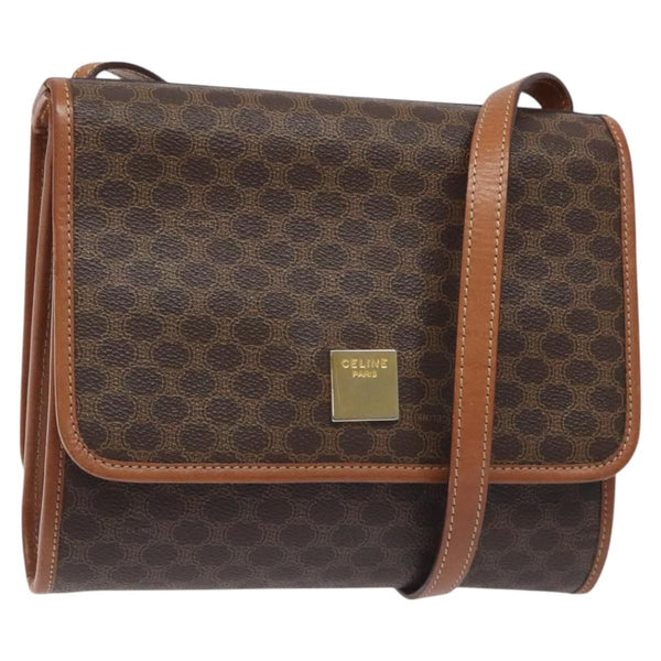 Celine Vintage Macadam Shoulder Bag Canvas and Leather - image 1