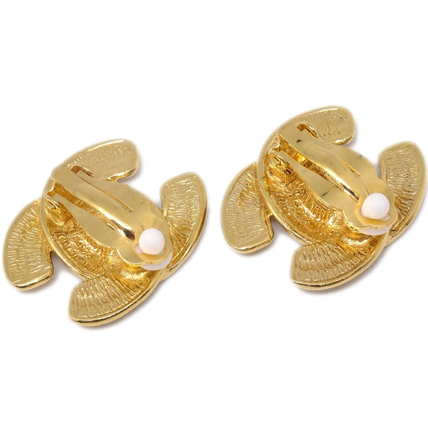 Chanel CC Clip-On Earrings Quilted Metal