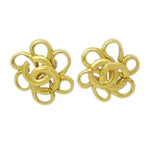 Chanel Vintage CC Flower Clip-On Earrings Metal - image 1