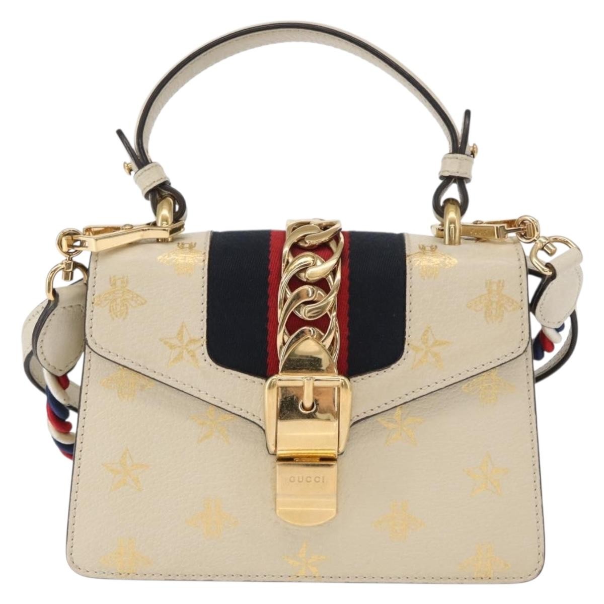 Gucci Sylvie Top Handle Bag Printed Leather Mini - image 1