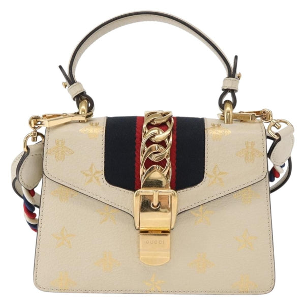 Gucci Sylvie Top Handle Bag Printed Leather Mini - image 1