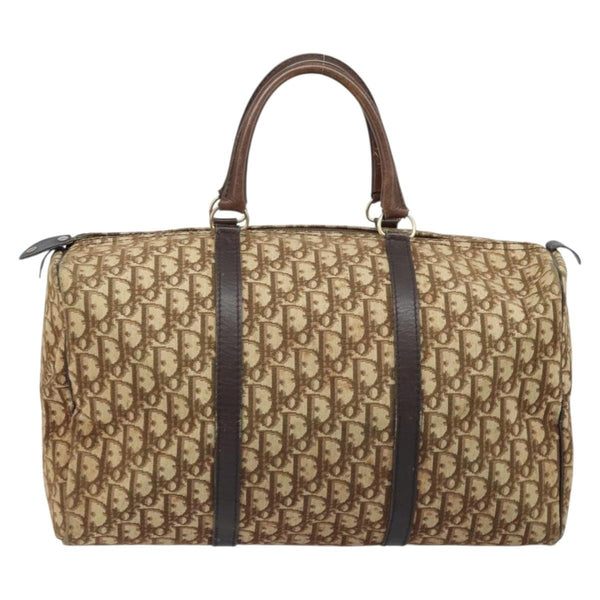 Christian Dior Vintage Trotter Boston Bag Diorissimo Canvas Large