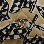 Chanel Flap Card Holder on Chain Quilted Printed Canvas - image 13
