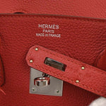 Hermes Birkin Handbag Red Togo with Palladium Hardware 35 - image 4