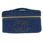Chanel Vintage Timeless Cosmetic Case Denim Small - image 1