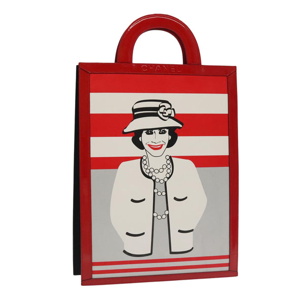 Chanel Vintage Portrait Tote Printed Leather and Quilted Patent Tall - image 1