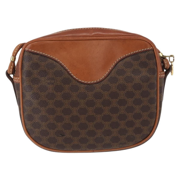 Celine Vintage Macadam Shoulder Bag Canvas and Leather