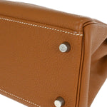 Hermes Kelly Handbag Brown Togo with Palladium Hardware 32 - image 9