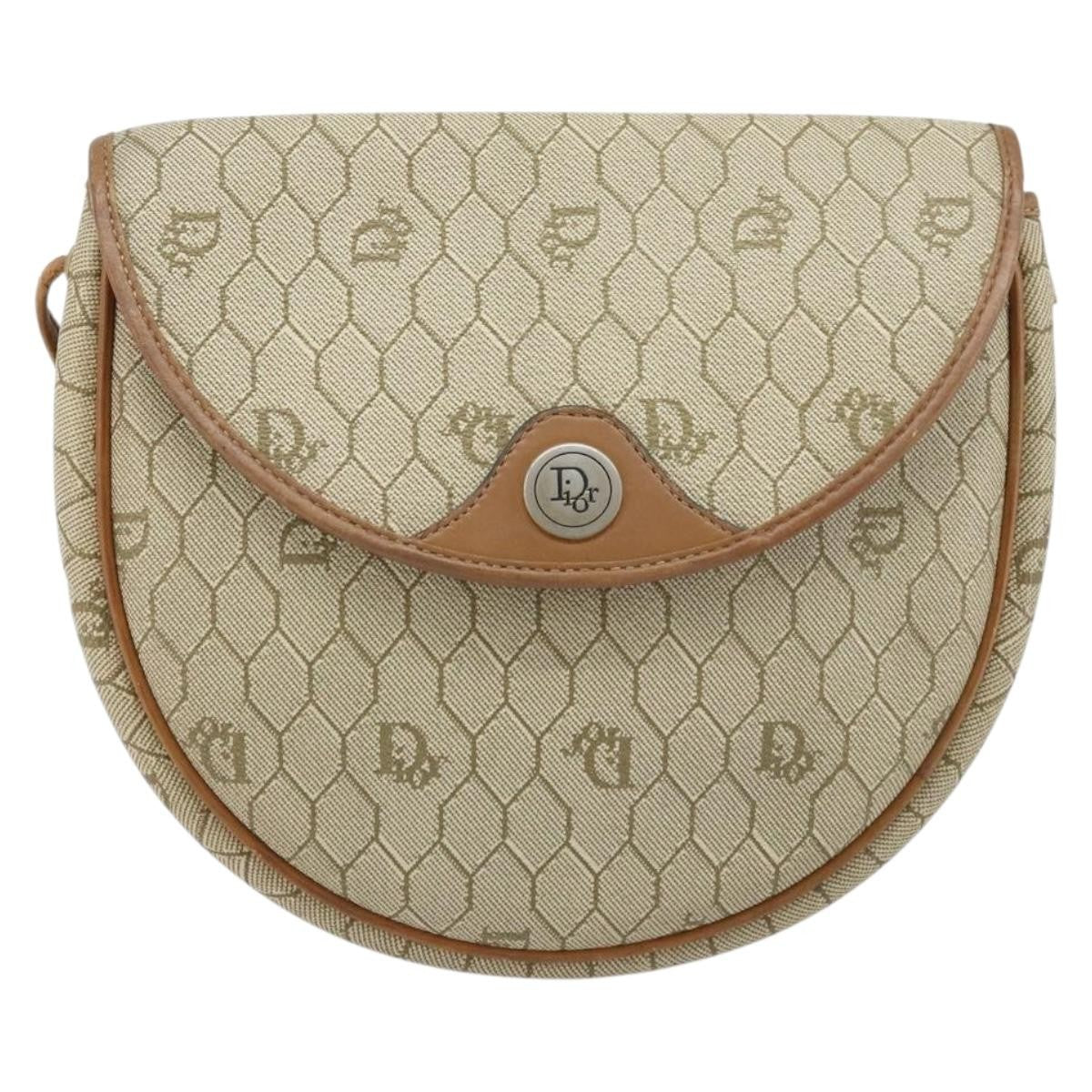 Christian Dior Vintage Honeycomb Shoulder Bag Canvas and Leather - image 1