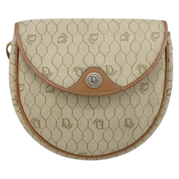 Christian Dior Vintage Honeycomb Shoulder Bag Canvas and Leather - image 1