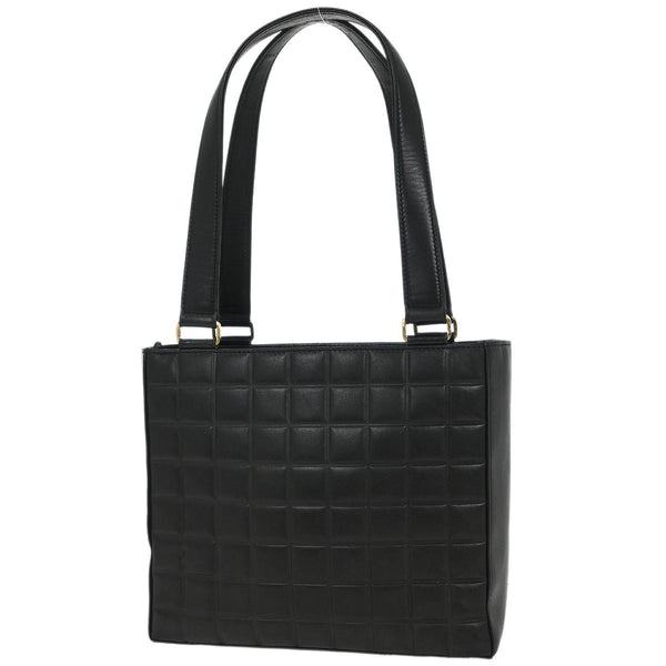 Chanel Chocolate Bar CC Tote Quilted Leather Small