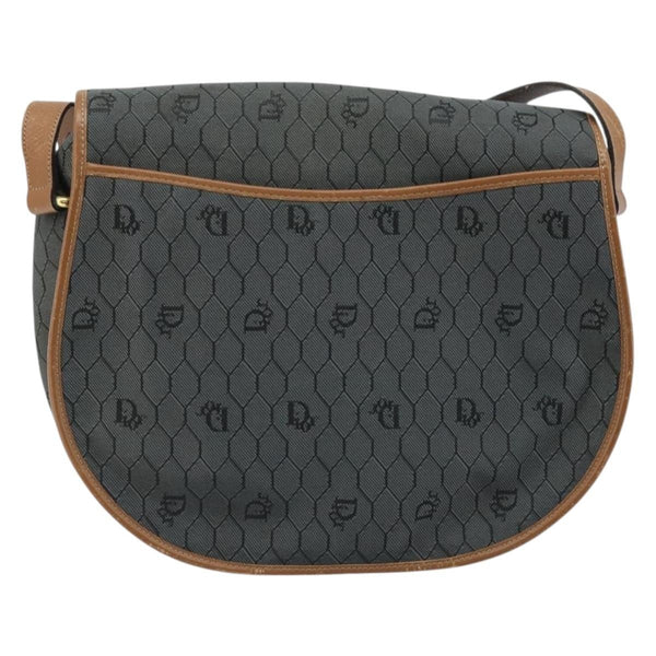 Christian Dior Vintage Honeycomb Flap Crossbody Bag Canvas and Leather